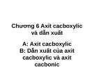 Bài giảng Hóa hữu cơ: Chương 6 - Axit cacboxylic và dẫn xuất