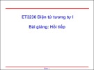 Bài giảng Điện tử tương tự 1: Hồi tiếp