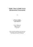 Doctoral thesis of Philosophy: Public value in public sector infrastructure procurement