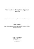 Doctoral thesis of Philosophy: Best practice in the regulation of payment services