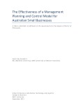 Doctoral thesis of Philosophy: The effectiveness of a management planning and control model for Australian small businesses