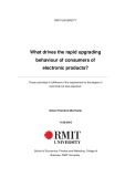 Doctoral thesis of Philosophy: What drives the rapid upgrading behaviour of consumers of electronic products?