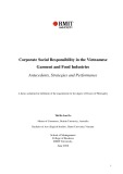 Doctoral thesis of Philosophy: Corporate social responsibility in the Vietnamese garment and food industries : antecedents, strategies and performance