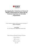 Master's thesis of Business: Investigating the critical success factors of digital transformation for improving the customer experience in Australian organisations