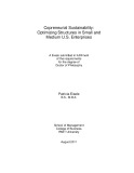 Doctoral thesis of Philosophy: Copreneurial sustainability: optimizing structures in small and medium U.S. enterprises