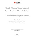 Doctoral thesis of Philosophy: The role of consumers’ country images and country biases in the globalized marketplace