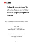 Doctoral thesis of Philosophy: Stakeholder expectations of the educational experience in higher education property disciplines in Australia