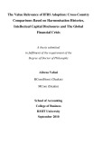 Doctoral thesis of Philosophy: The value relevance of IFRS adoption: cross-country comparisons based on harmonization histories, intellectual capital disclosures and the global financial crisis