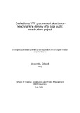 Master's thesis of Applied Science: Evaluation of PPP procurement structures - benchmarking delivery of a large public infrastructure project