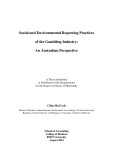 Doctoral thesis of Philosophy: Social and environmental reporting practices of the gambling industry: an Australian perspective