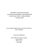 Doctoral thesis of Philosophy: The implications of knowledge management for library and information science education: a mixed method investigation