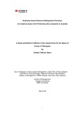 Doctoral thesis of Philosophy: Exploring human resource management practices: an empirical study of the performing arts companies in Australia