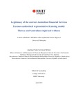 Doctoral thesis of Philosophy: Legitimacy of the current Australian Financial Services licensee-authorised representative licensing model: theory and Australian empirical evidence