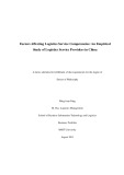 Doctoral thesis of Philosophy: Factors affecting logistics service competencies: an empirical study of logistics service providers in China