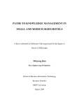 Doctoral thesis of Philosophy: Paths to knowledge management in small and medium-sized hotels