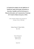 Doctoral thesis of Philosophy: An empirical investigation into the significance of intellectual capital and strategic orientations on innovation capability and firm performance in Malaysian information and communications technology (ICT) small-to-medium enterprises (SMEs)