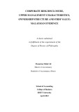 Doctoral thesis of Philosophy: Corporate risk disclosure, upper management characteristics, ownership structure and firm value: Malaysian evidence