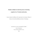 Master's thesis of Business: Members attitudes towards the process of selecting organisers in a Victorian trade union