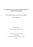 Doctoral thesis of Philosophy: Can options be used to enhance equity returns? Evidence from Australia