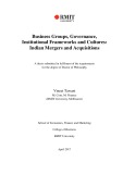 Doctoral thesis of Philosophy: Business groups, governance, institutional frameworks and cultures: Indian mergers and acquisitions.