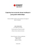 Doctoral thesis of Philosophy: Exploring how economic abuse manifests in young adult relationships