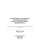 Doctoral thesis of Philosophy: Environmental reporting and the impacts of mandatory reporting requirements