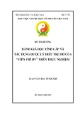 Luận văn Thạc sĩ Bác sĩ Nội trú: Đánh giá độc tính cấp và tác dụng dược lý điều trị trĩ của Viên trĩ HV trên thực nghiệm