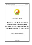 Luận văn Thạc sĩ Y học: Đánh giá tác dụng xua muỗi của tinh dầu cây Húng quế Ocimum basilicum L. trên động vật thực nghiệm và trên người