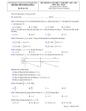 Đề thi KSCL môn Toán lớp 12 năm 2020-2021 có đáp án (Lần 5) - Trường Nông Cống 1 (Mã đề 190)