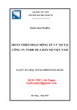 Luận văn Thạc sĩ Tài chính ngân hàng: Hoàn thiện hoạt động xử lý nợ tại Công ty TNHH Mua bán nợ Việt Nam