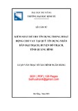 Luận văn Thạc sĩ Tài chính ngân hàng: Kiểm soát rủi ro tín dụng trong hoạt động cho vay tại Quỹ tín dụng nhân dân Đại Trạch, huyện Bố Trạch, tỉnh Quảng Bình