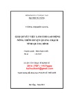 Luận văn Thạc sĩ Kinh tế: Giải quyết việc làm cho người lao động nông thôn huyện Quảng Trạch, tỉnh Quảng Bình