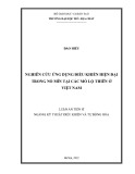 Luận án Tiến sĩ Kỹ thuật: Nghiên cứu ứng dụng điều khiển hiện đại trong nổ mìn tại các mỏ lộ thiên ở Việt Nam