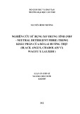 Luận án Tiến sĩ Chăn nuôi: Nghiên cứu sử dụng xơ trung tính (NDF-Neutral Detergent Fibre) trong khẩu phần của bò lai hướng thịt (Black Angus, Charolais và Wagyu x lai Zebu)