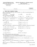 Đề thi giữa học kì 2 môn Toán lớp 11 năm 2021-2022 có đáp án - Trường THPT Trần Quốc Tuấn, Quảng Ngãi