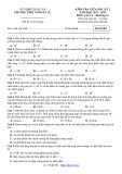 Đề thi giữa học kì 2 môn Vật lí lớp 11 năm 2021-2022 có đáp án - Trường THPT Ngô Gia Tự