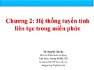 Bài giảng Lý thuyết điều khiển tự động: Chương 2.1 - TS. Nguyễn Thu Hà