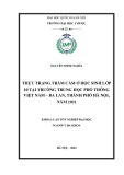 Khóa luận tốt nghiệp: Thực trạng trầm cảm ở học sinh lớp 10 tại trường trung học phổ thông Việt Nam – Ba Lan, thành phố Hà Nội, năm 2021