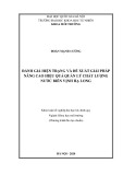 Khóa luận tốt nghiệp: Đánh giá hiện trạng và đề xuất giải pháp nâng cao hiệu quả quản lý chất lượng nước biển Vịnh Hạ Hong