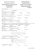 Đề thi học kì 1 môn Toán lớp 12 năm 2022-2023 có đáp án - Trường THPT Nguyễn Tất Thành, TP HCM