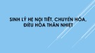 Bài giảng Sinh lý hệ nội tiết, chuyển hóa, điều hòa thân nhiệt - ThS. BS. Trần Quang Thảo