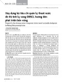 Xây dựng bộ tiêu chí quản lý thoát nước đô thị tỉnh lỵ vùng ĐBSCL hướng đến phát triển bền vững