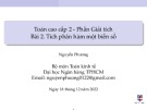 Bài giảng Toán cao cấp 2 (Phần Giải tích): Bài 2 - Nguyễn Phương