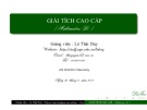 Bài giảng Giải tích cao cấp: Chương 1 - Lê Thái Duy