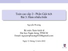 Bài giảng Toán cao cấp 2 (Phần Giải tích): Bài 3 - Nguyễn Phương