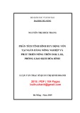 Luận văn Thạc sĩ Quản trị kinh doanh: Phân tích tình hình huy động vốn tại Ngân hàng Nông nghiệp và Phát triển nông thôn Đắk Lắk, phòng giao dịch Hòa Bình