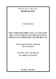 Tóm tắt luận văn Thạc sĩ Quản trị kinh doanh: Hoàn thiện hoạt động cho vay giải quyết việc làm của phòng giao dịch ngân hàng chính sách xã hội huyện Lăk tỉnh Đăk Lăk