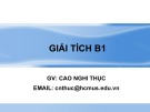 Bài giảng Giải tích B1: Chương 1.2 - Cao Nghi Thục