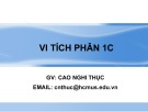 Bài giảng Vi tích phân 1C: Chương 3 - Cao Nghi Thục