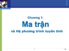 Bài giảng Đại số tuyến tính - Chương 1: Ma trận và Hệ phương trình tuyến tính